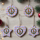 Boswell Modern Tartan Crest Christmas Ceramic Ornament